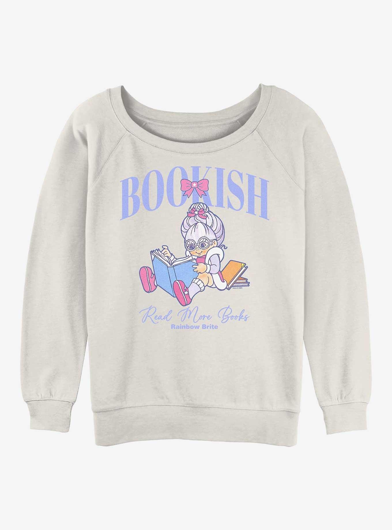 Rainbow Brite Read More Books Girls Slouchy Sweatshirt, EGRET, hi-res