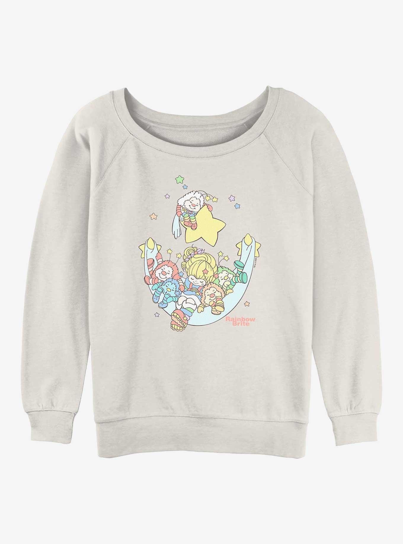 Rainbow Brite Sleeping Friends Stars Girls Slouchy Sweatshirt, EGRET, hi-res