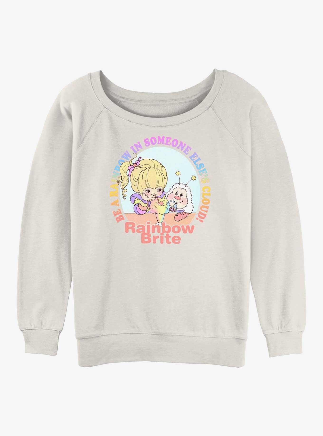 Rainbow Brite Be A Rainbow Friends Girls Slouchy Sweatshirt, EGRET, hi-res