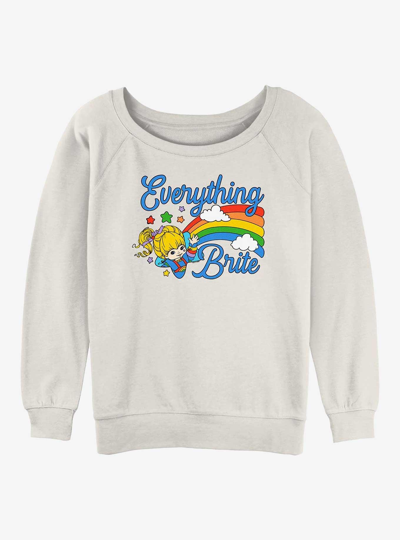 Rainbow Brite Everything Brite Girls Slouchy Sweatshirt, EGRET, hi-res