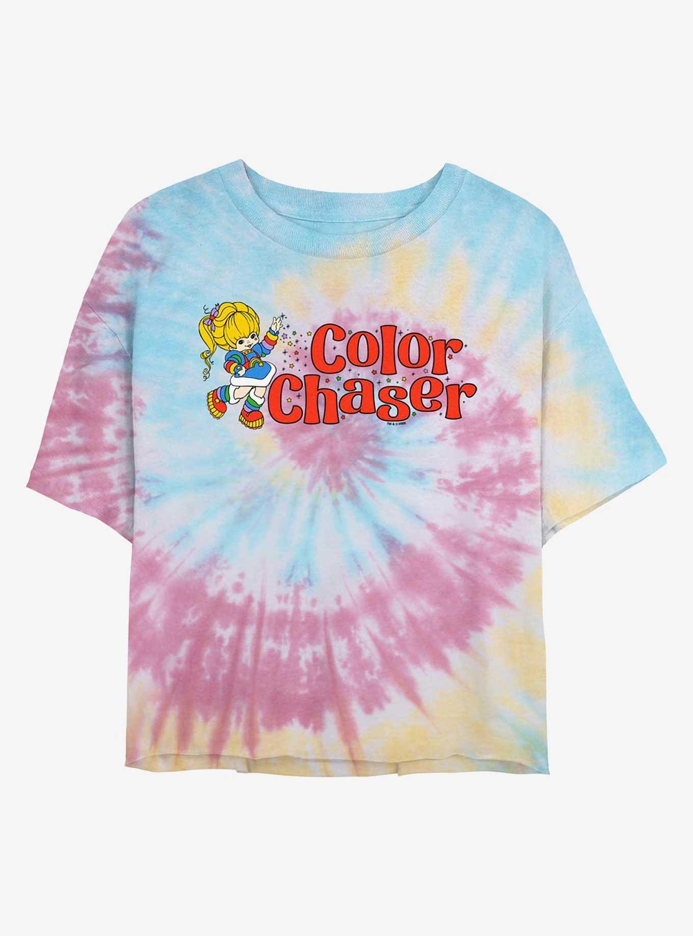 Rainbow Brite Color Chaser Girls Tie-Dye Crop T-Shirt, BLUPNKLY, hi-res