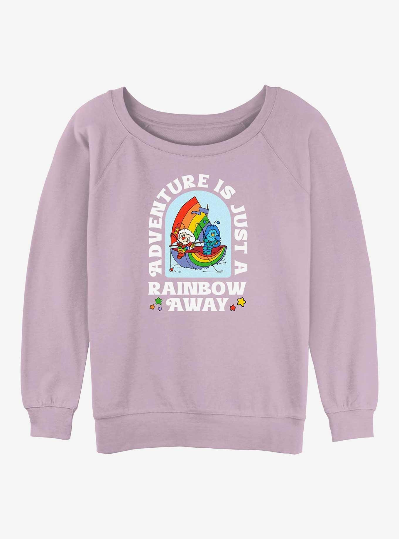 Rainbow Brite Rainbow Away Girls Slouchy Sweatshirt, LAVENDER, hi-res