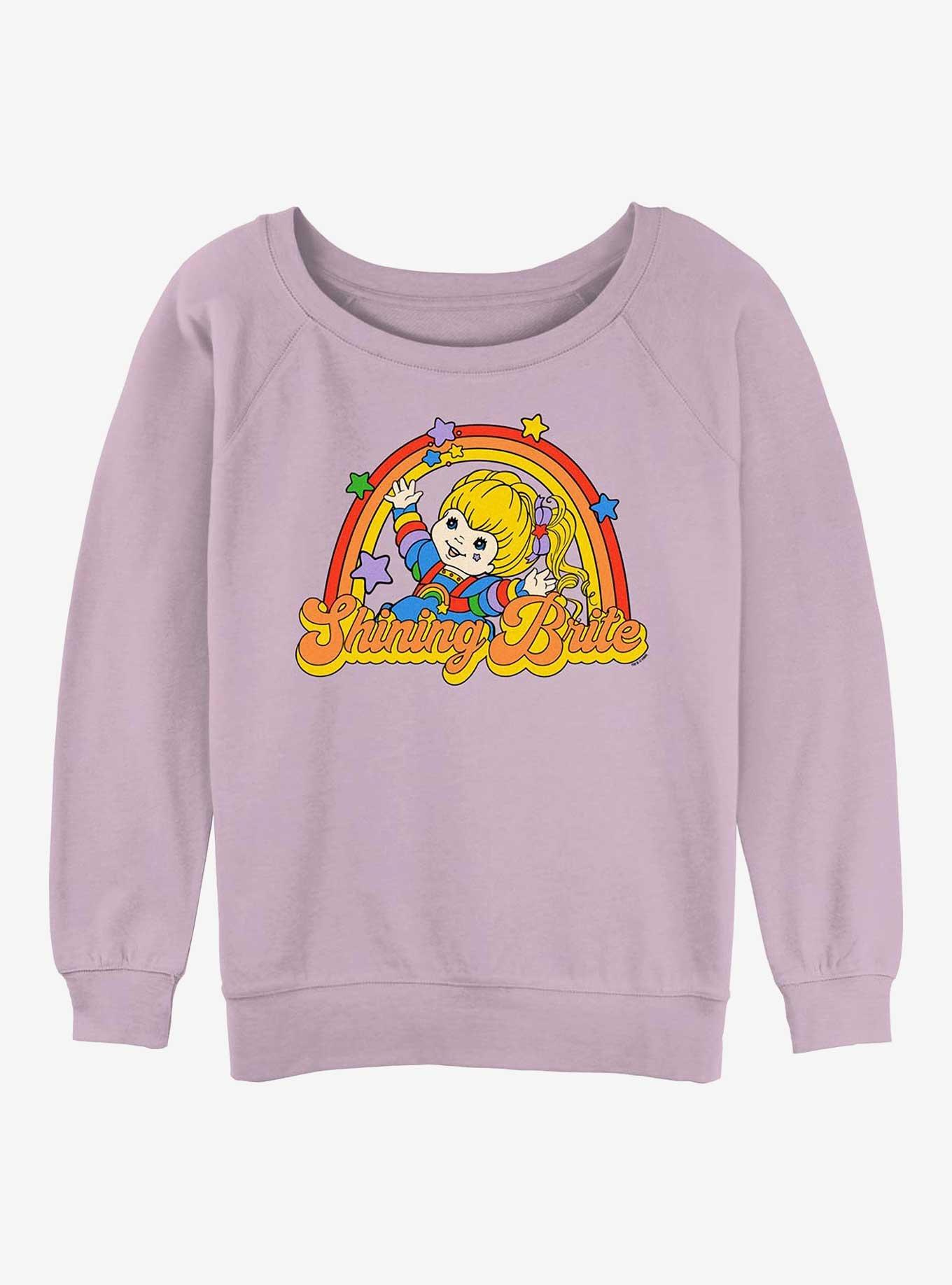 Rainbow Brite Shining Brite Girls Slouchy Sweatshirt, LAVENDER, hi-res
