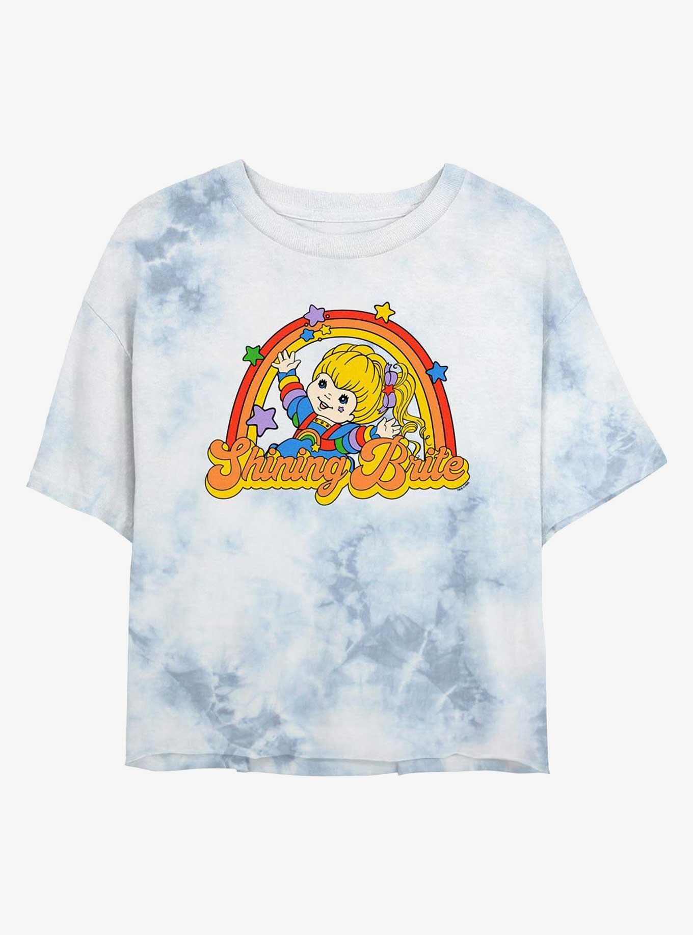 Rainbow Brite Shining Brite Girls Tie-Dye Crop T-Shirt, WHITEBLUE, hi-res