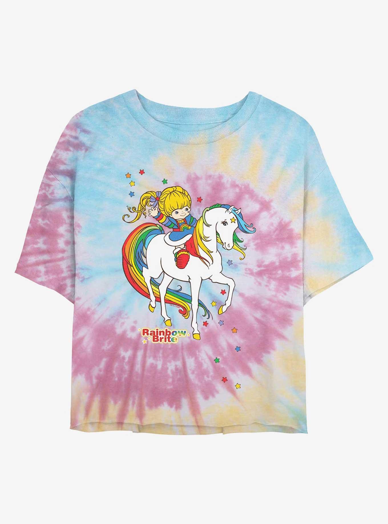 Rainbow Brite With Starlite Girls Tie-Dye Crop T-Shirt, BLUPNKLY, hi-res