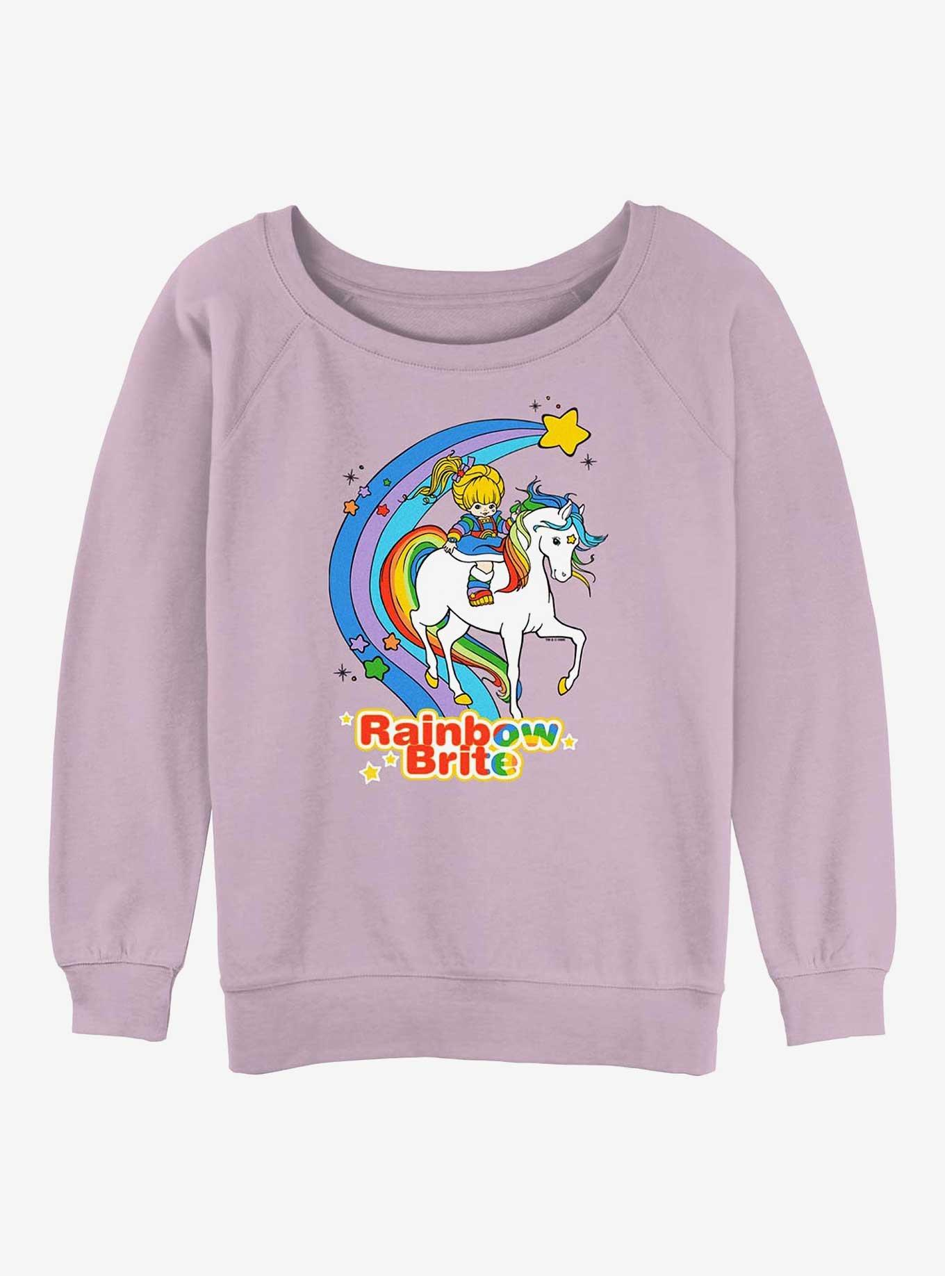 Rainbow Brite Starlite Girls Slouchy Sweatshirt, LAVENDER, hi-res
