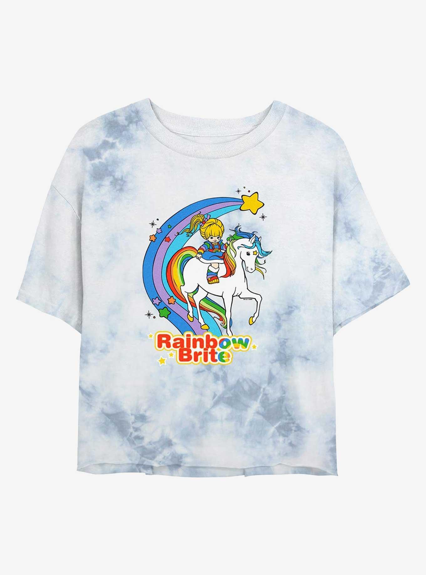 Rainbow Brite Starlite Girls Tie-Dye Crop T-Shirt, WHITEBLUE, hi-res