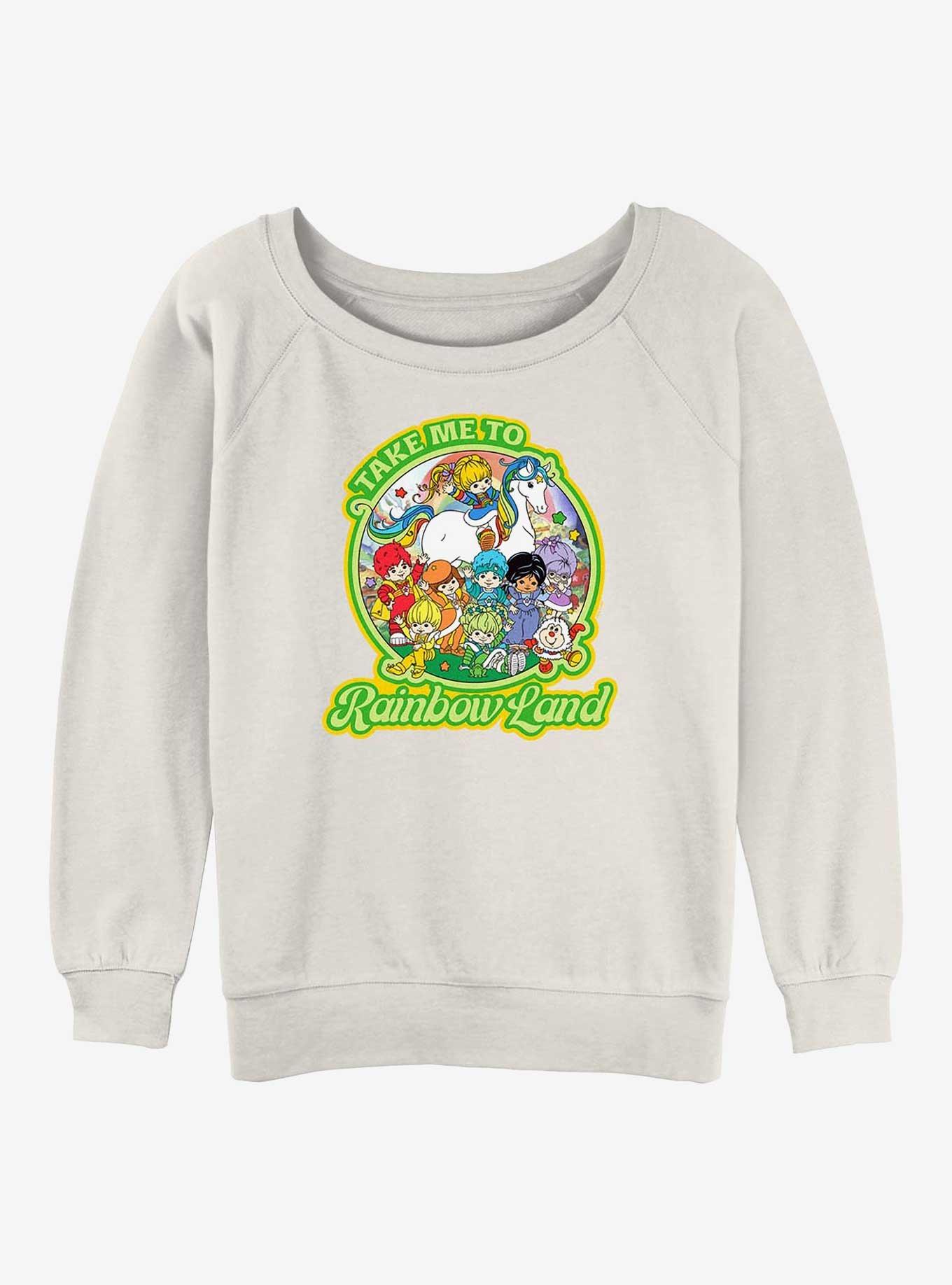 Rainbow Brite Take Me To Rainbow Land Girls Slouchy Sweatshirt, EGRET, hi-res