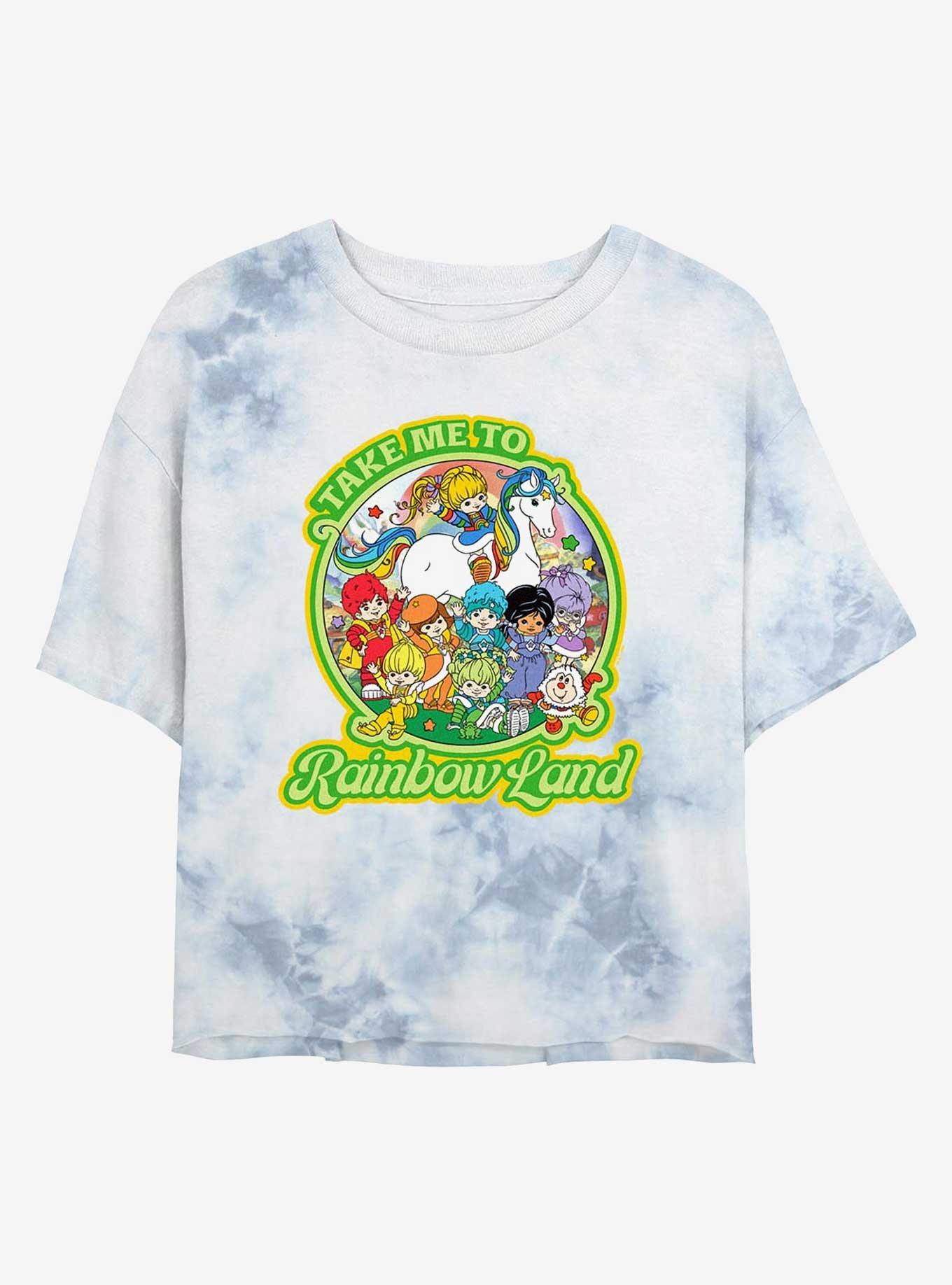 Rainbow Brite Take Me To Rainbow Land Girls Tie-Dye Crop T-Shirt, WHITEBLUE, hi-res