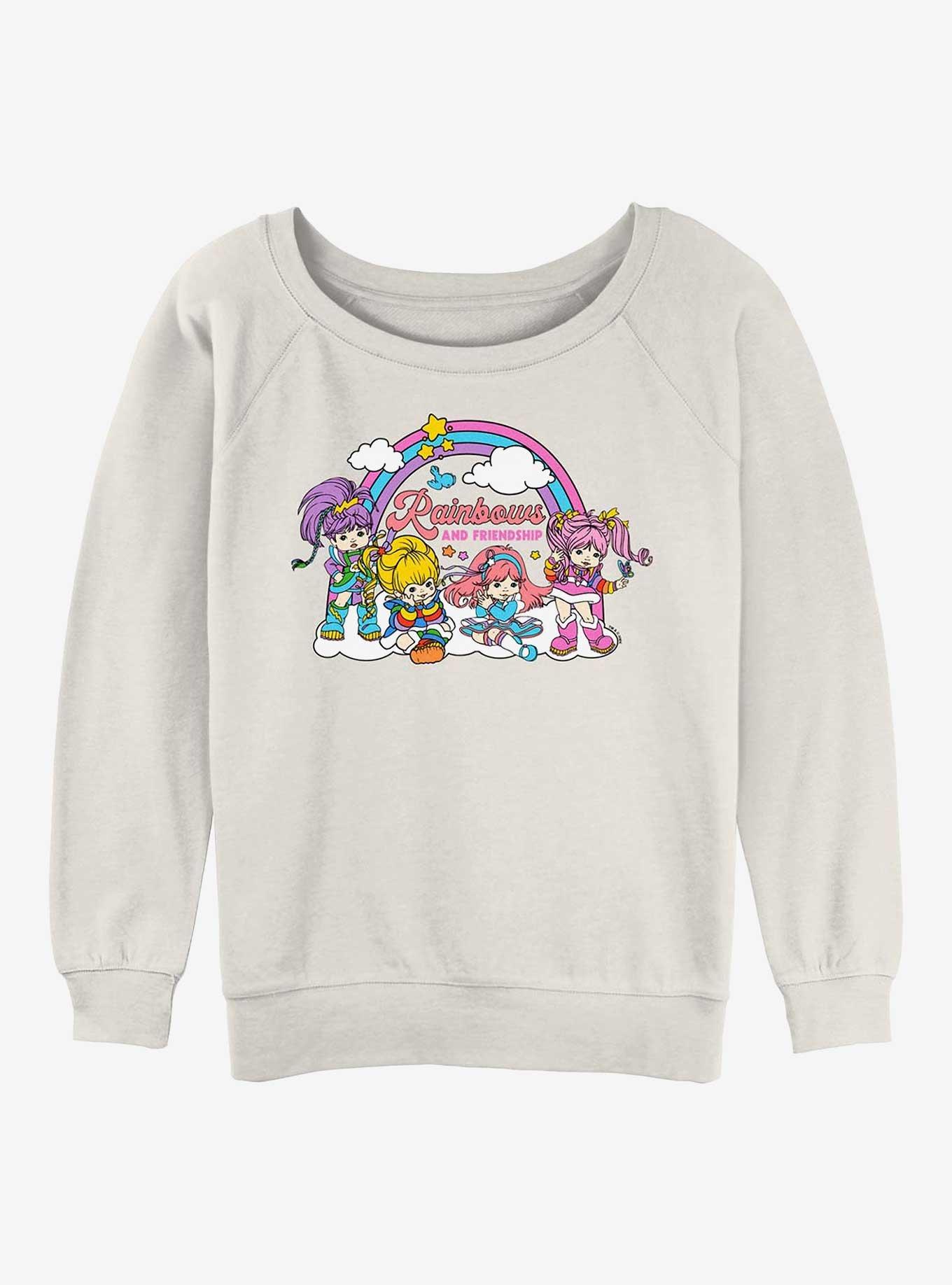 Rainbow Brite Rainbows And Friendship Girls Slouchy Sweatshirt, EGRET, hi-res