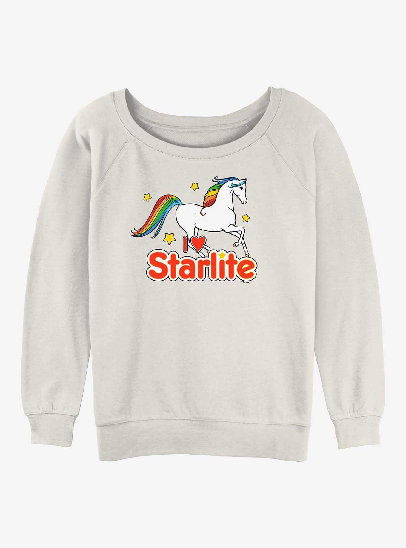 Rainbow Brite I Love Starlite Girls Slouchy Sweatshirt, EGRET, hi-res