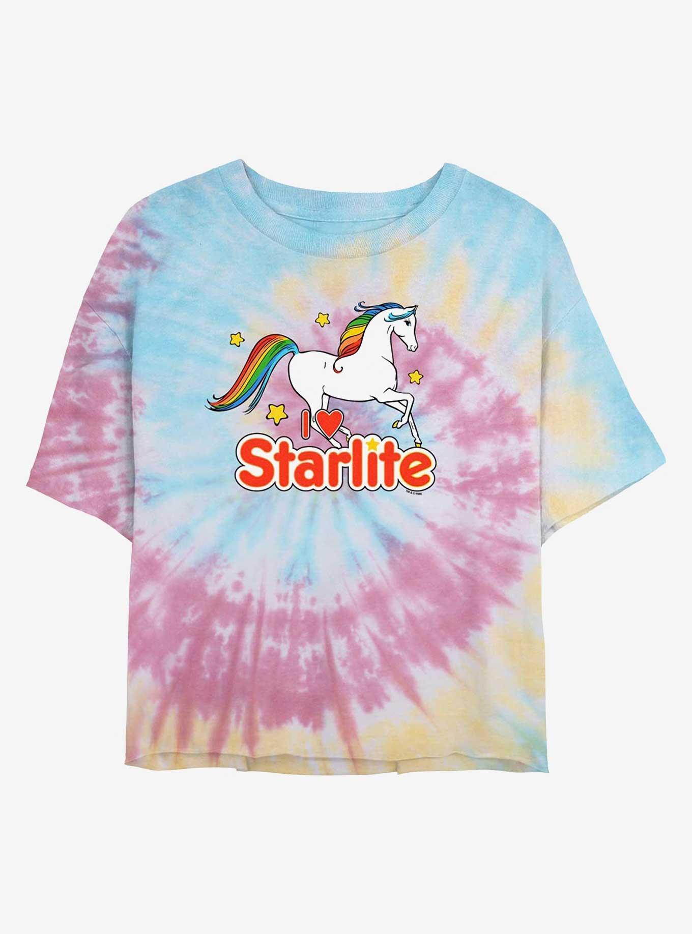 Rainbow Brite I Love Starlite Girls Tie-Dye Crop T-Shirt, BLUPNKLY, hi-res