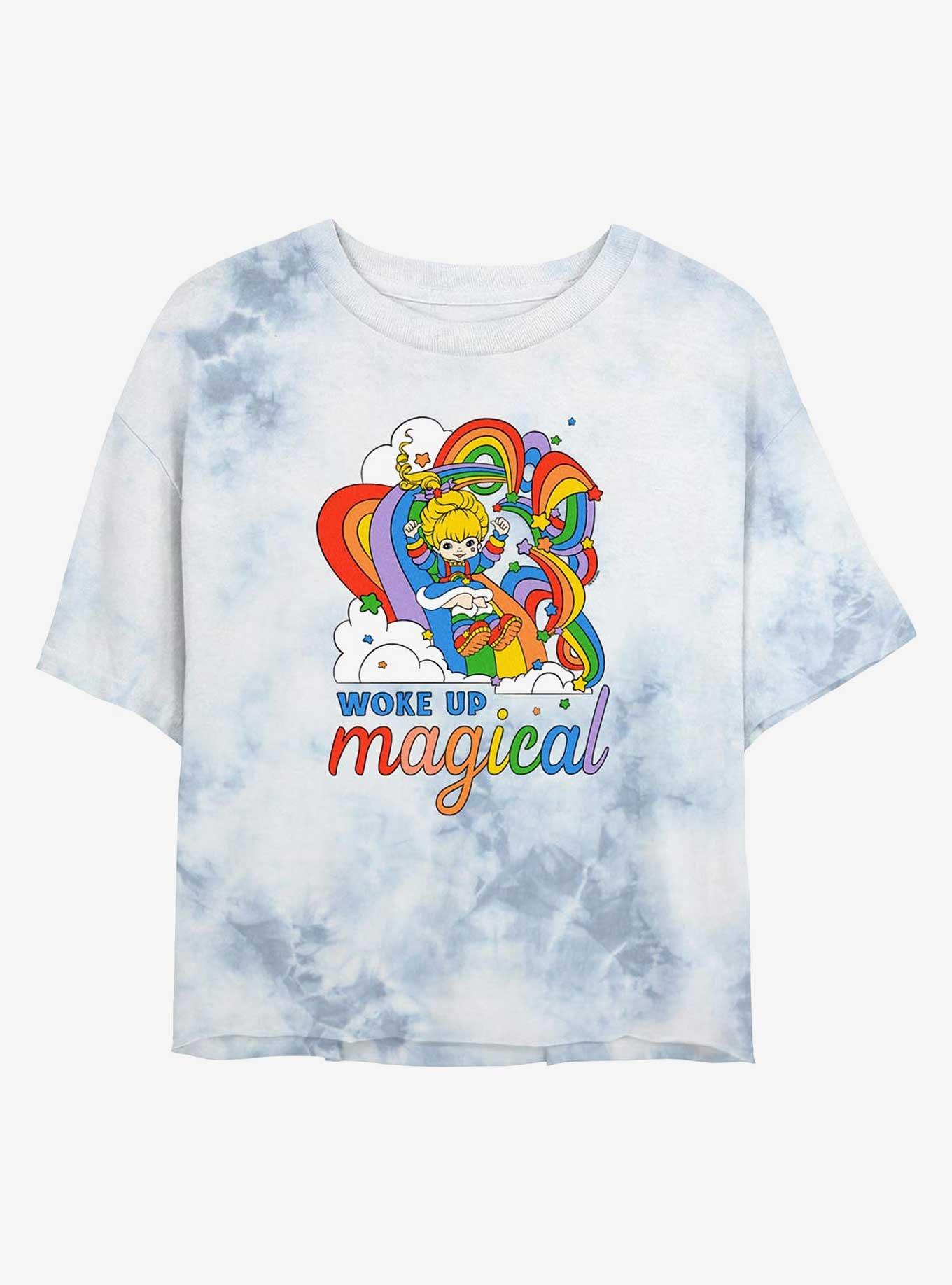 Rainbow Brite Woke Up Magical Girls Tie-Dye Crop T-Shirt, WHITEBLUE, hi-res