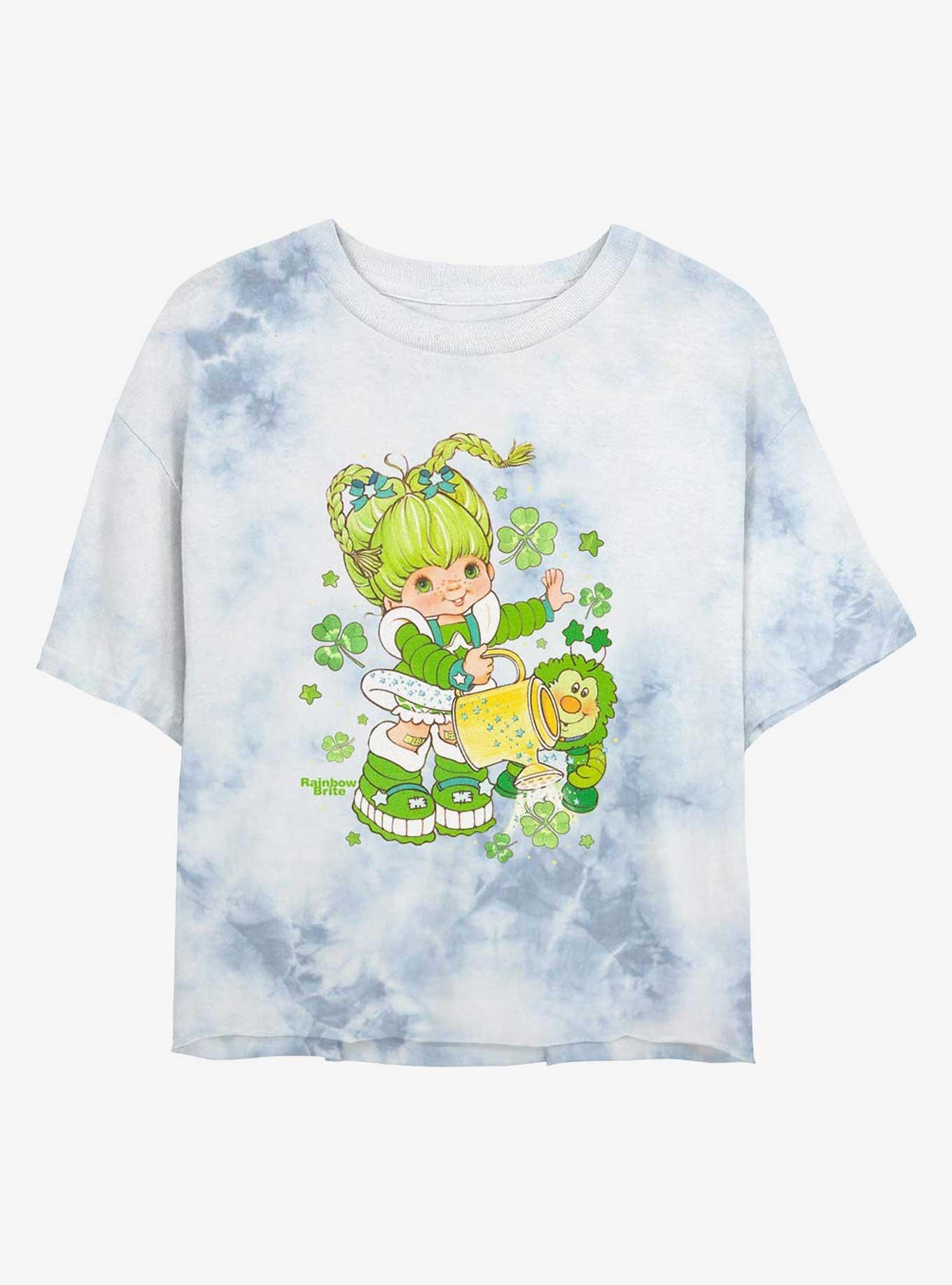 Rainbow Brite Pattys Day Girls Tie-Dye Crop T-Shirt, WHITEBLUE, hi-res