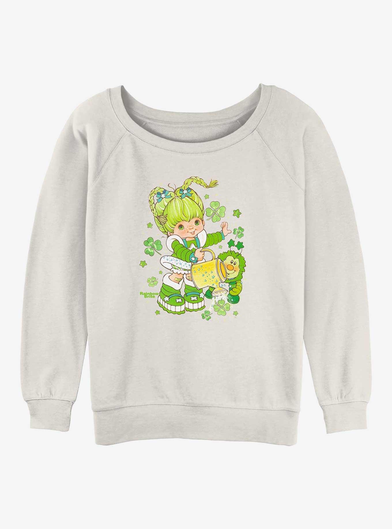 Rainbow Brite Pattys Day Girls Slouchy Sweatshirt