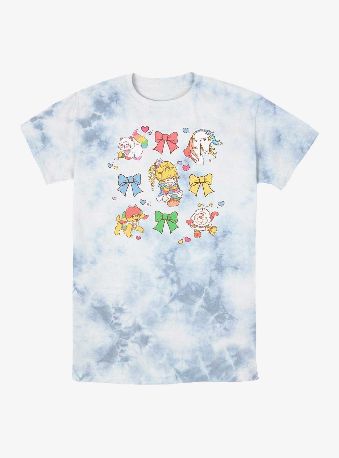 Rainbow Brite Cutie Bow Grid Tie-Dye T-Shirt, WHITEBLUE, hi-res
