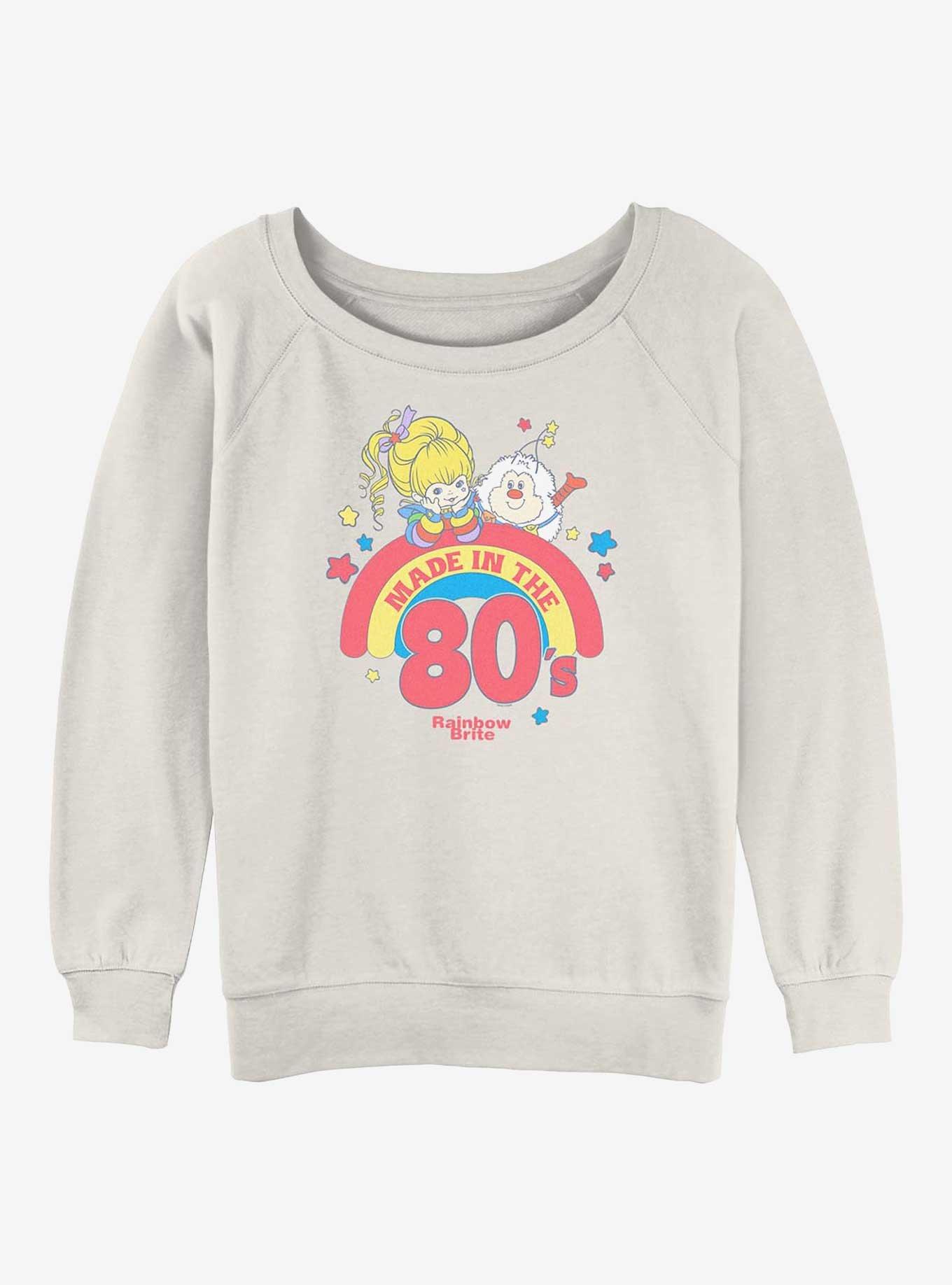Rainbow Brite Made In The 80s Pastel Girls Slouchy Sweatshirt, EGRET, hi-res