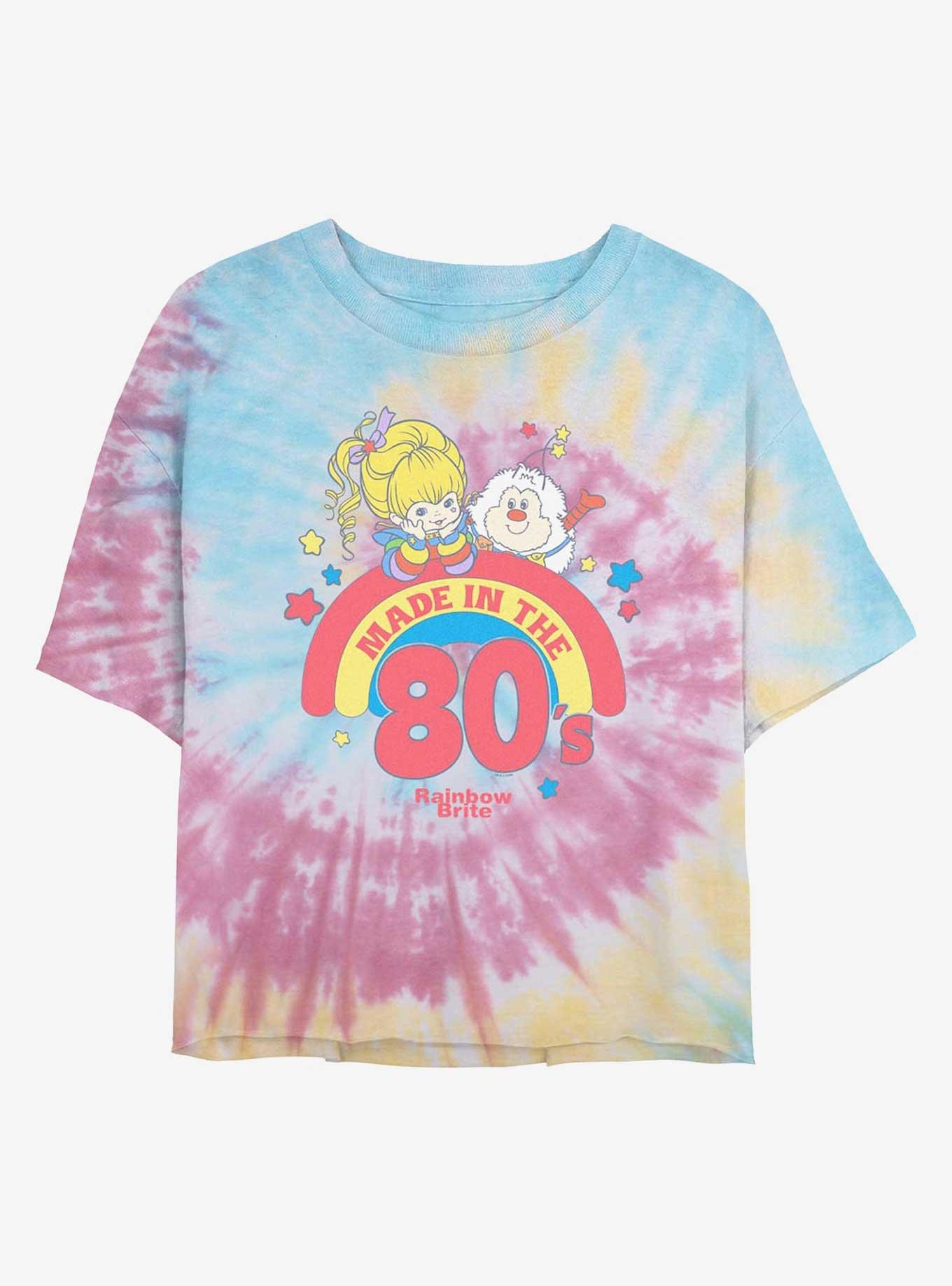 Rainbow Brite Made In The 80s Pastel Girls Tie-Dye Crop T-Shirt, BLUPNKLY, hi-res