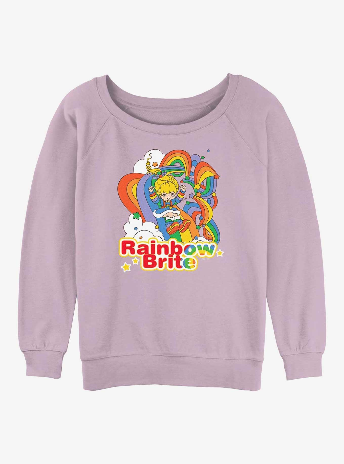 Rainbow Brite Rainbow Tangle Girls Slouchy Sweatshirt, LAVENDER, hi-res