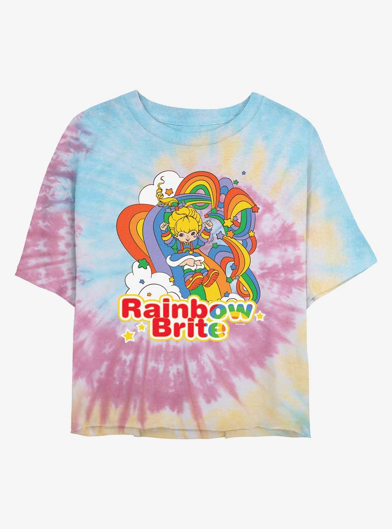Rainbow Brite Rainbow Tangle Girls Tie-Dye Crop T-Shirt, , hi-res