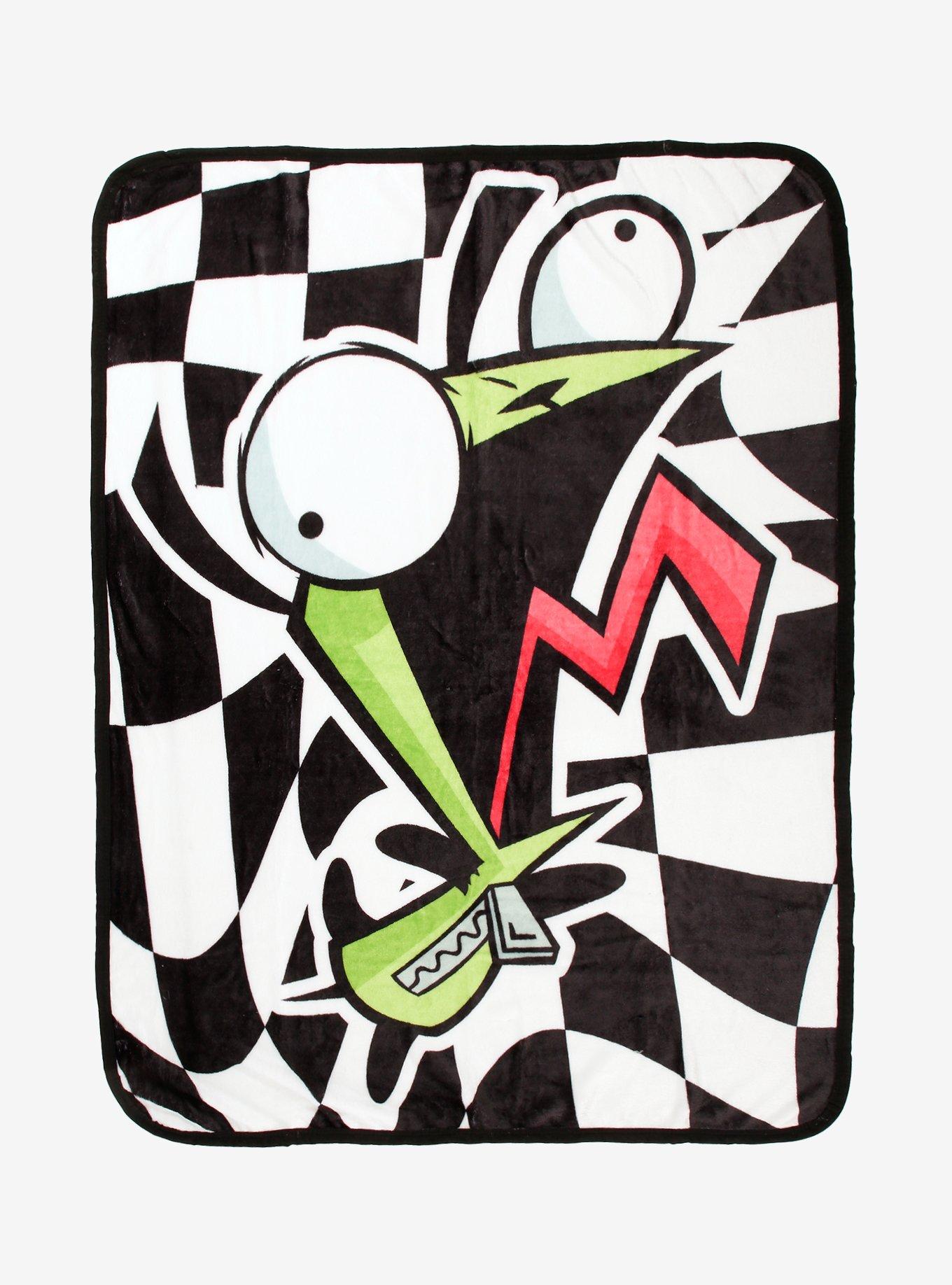 Invader Zim GIR Wavy Checkered Throw Blanket, , hi-res