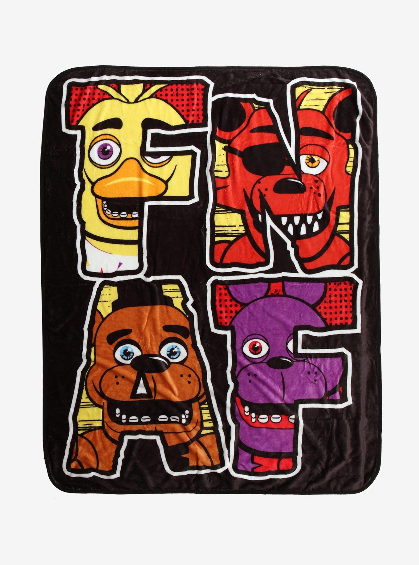 Five Nights At Freddy's Character Letters Throw Blanket, , hi-res