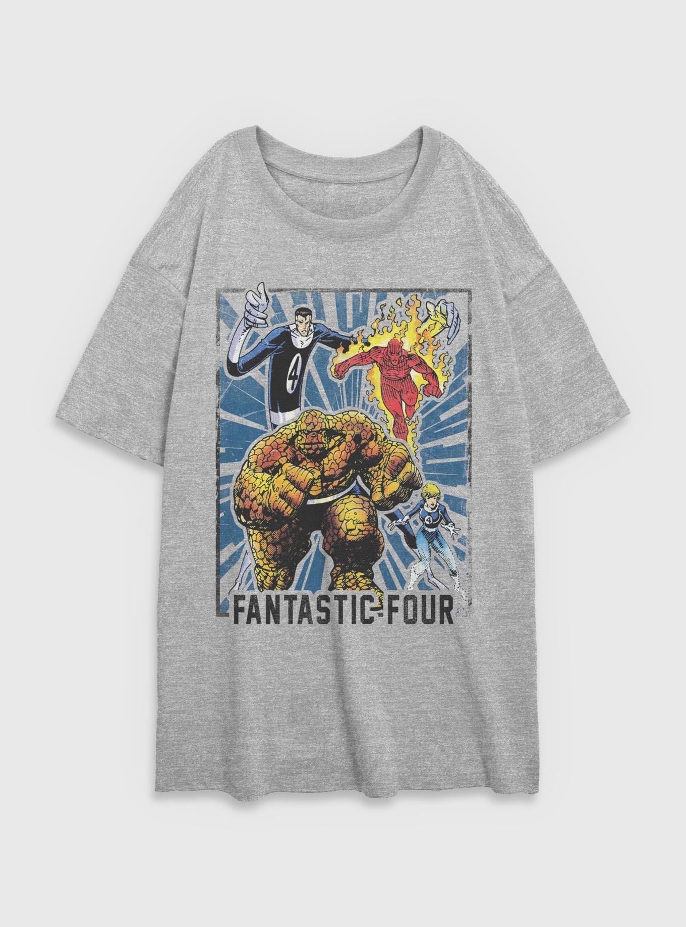 Marvel Fantastic Four Card Womens Oversized T-Shirt, ATH HTR, hi-res