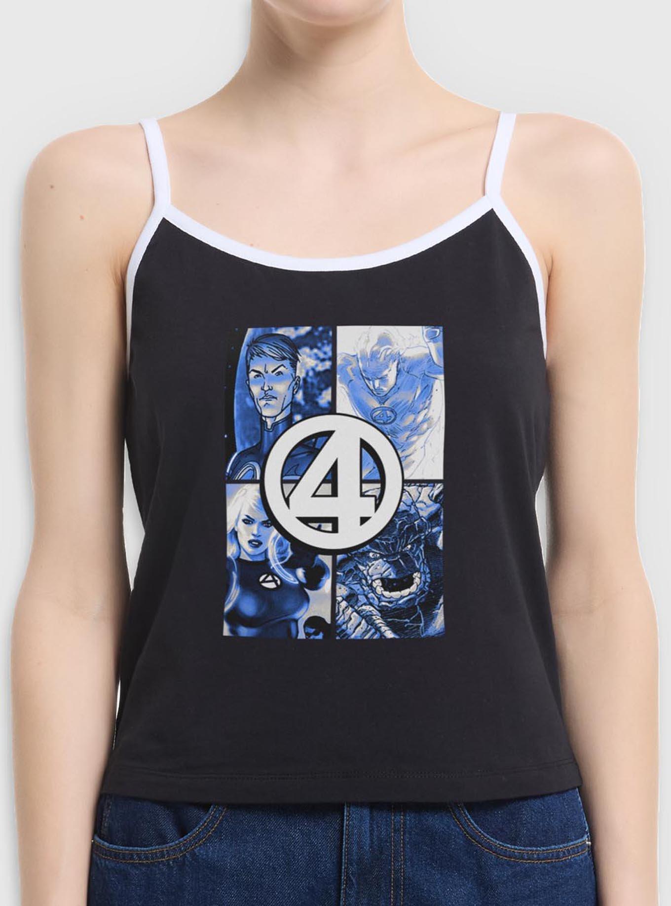 Marvel Fantastic Four Boxes Womens Cami Tank Top, BLACK, hi-res