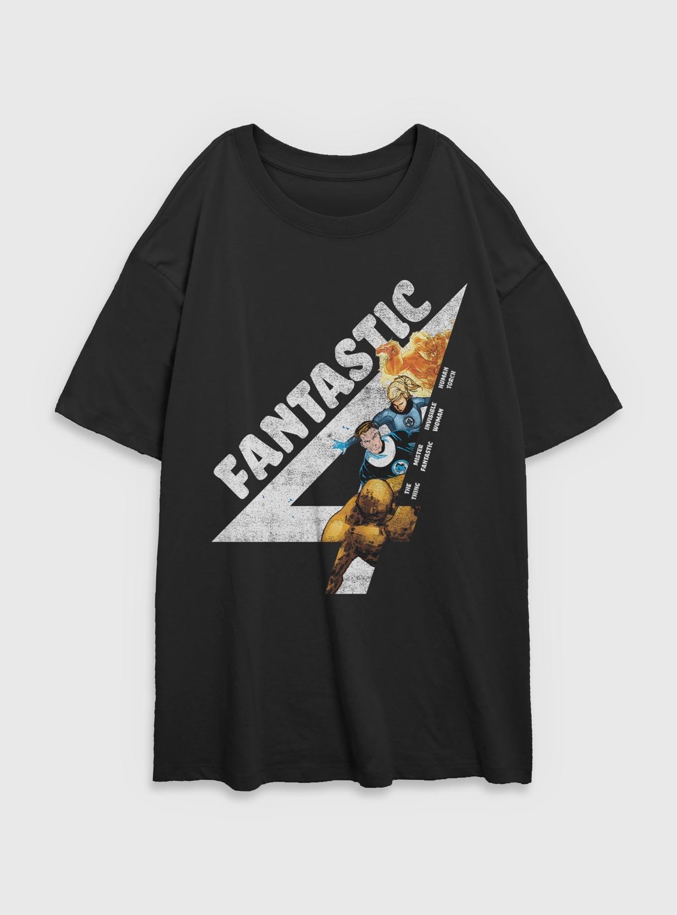 FANTASTICS buddix Logo T-shir ベージュ Marvel Fantastic Four Members Vintage Womens Oversized T