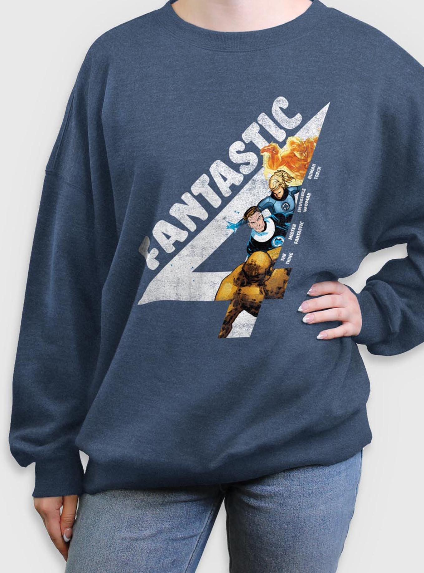 Marvel Fantastic Four Members Vintage Womens Oversized Sweatshirt, , hi-res