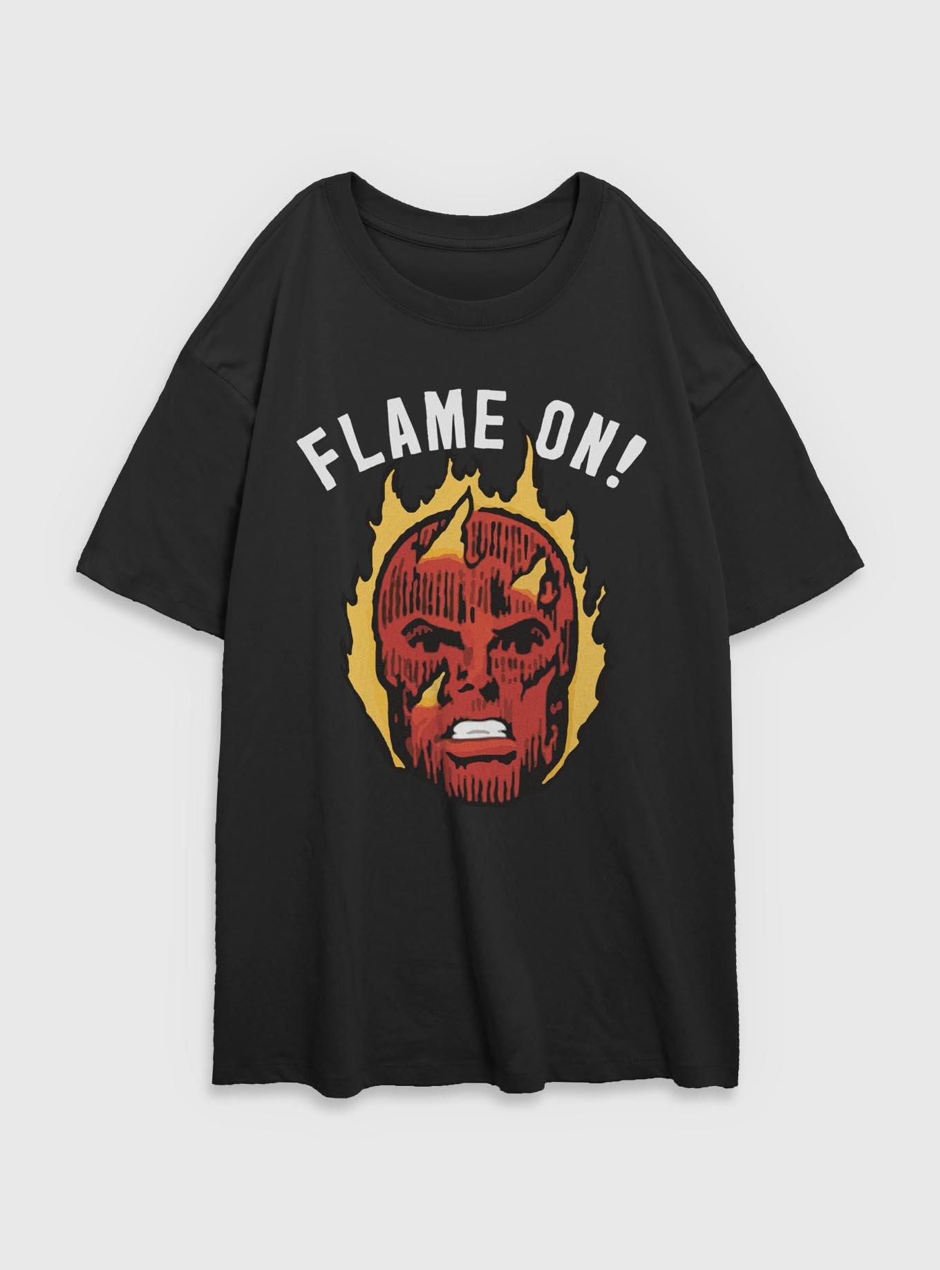 Marvel Fantastic Four Flame On Human Torch Womens Oversized T-Shirt, , hi-res