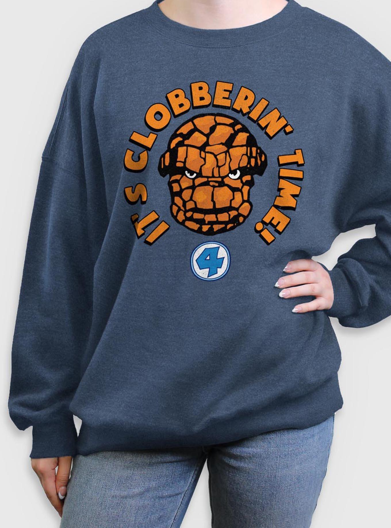 Marvel Fantastic Four The Thing Smash Womens Oversized Sweatshirt, , hi-res