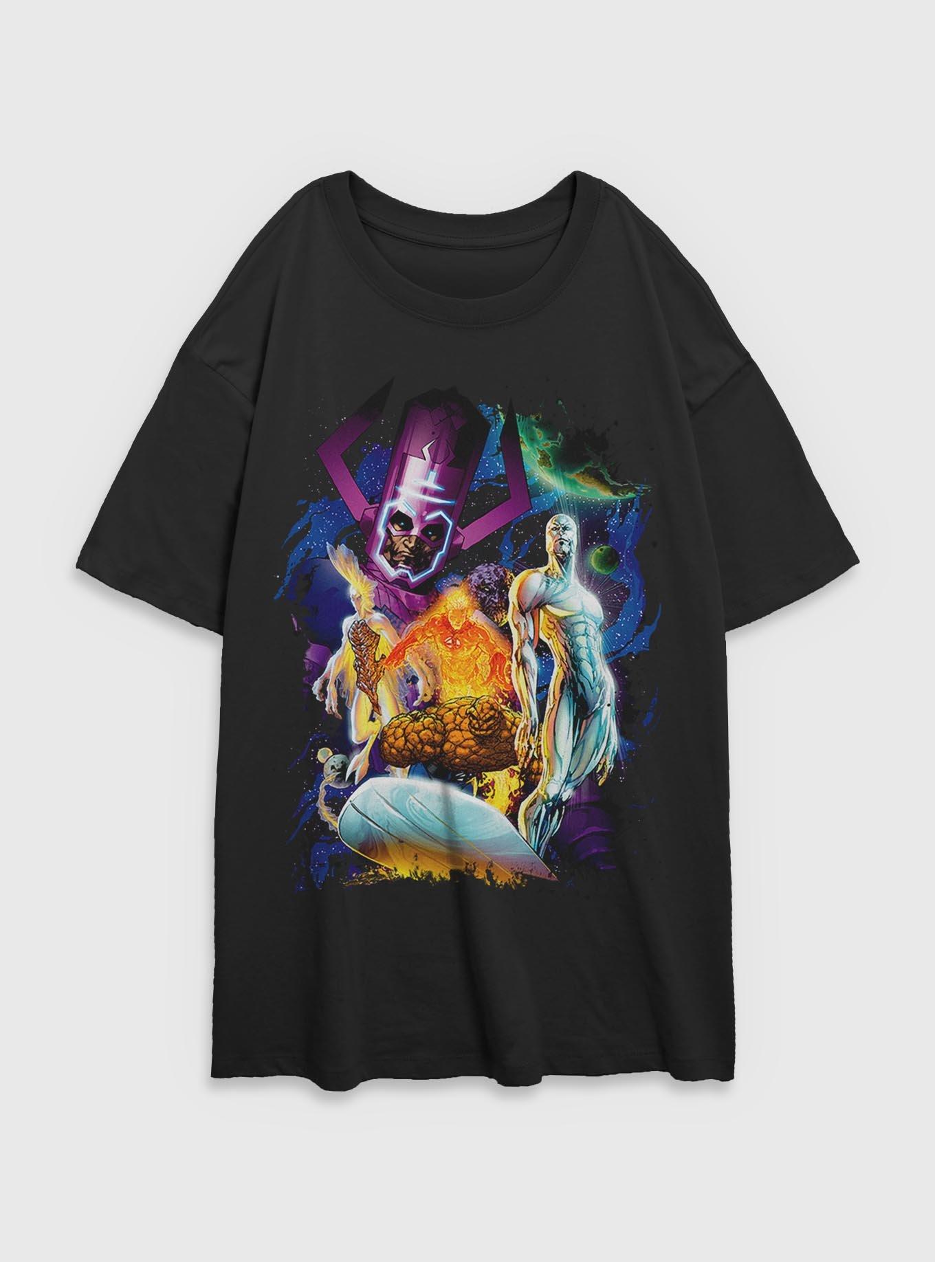 Marvel Fantastic Four 4 Cosmos Galactus & Silver Surfer Womens Oversized T-Shirt, , hi-res