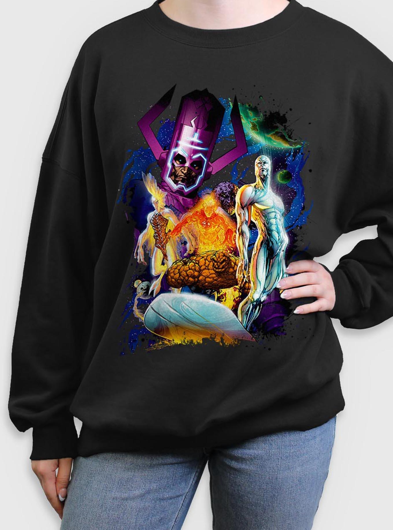 Marvel Fantastic Four 4 Cosmos Galactus & Silver Surfer Womens Oversized Sweatshirt, , hi-res