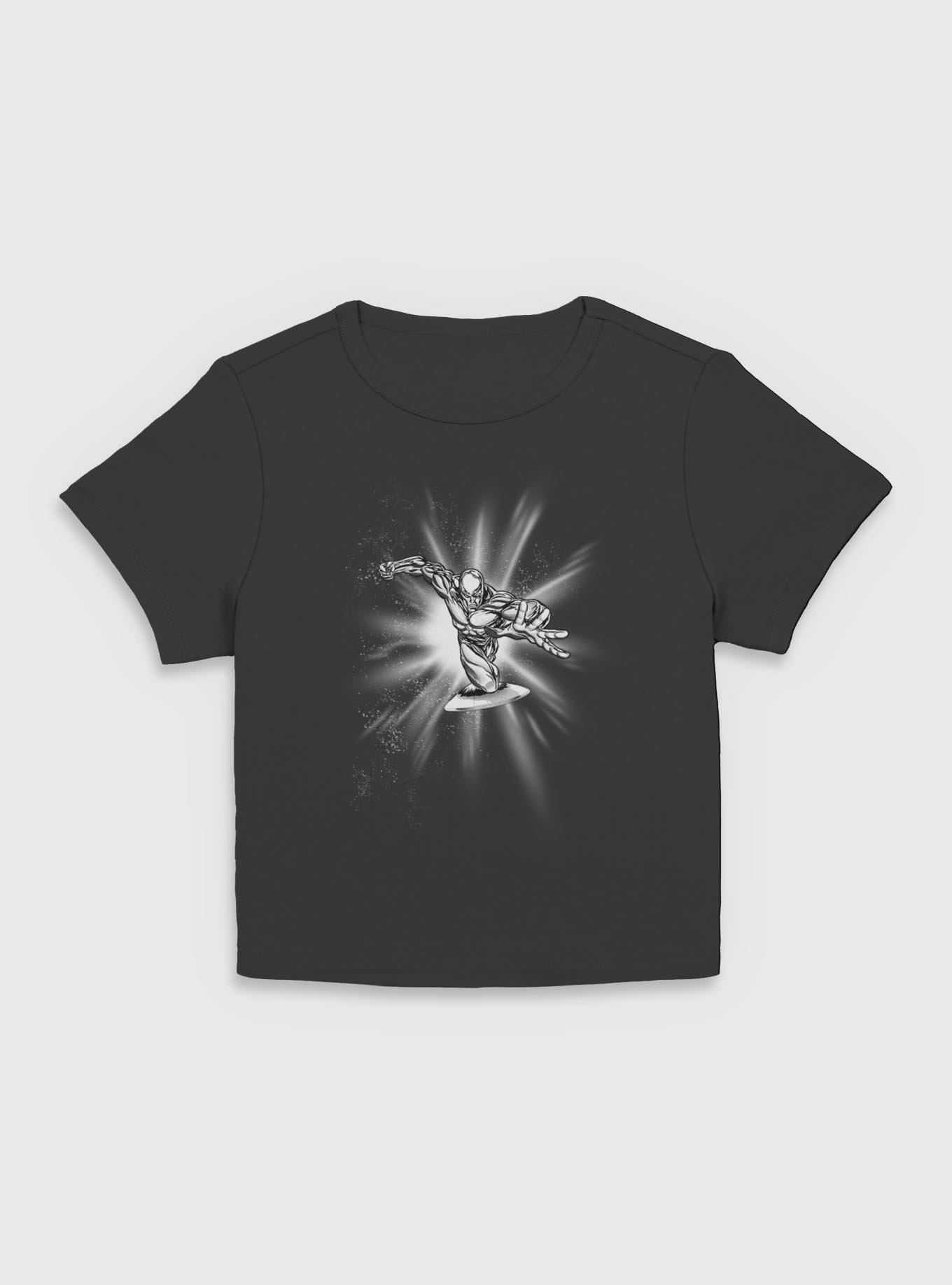 Marvel Fantastic Four Silver Surfer Action Womens Baby T-Shirt, BLACK, hi-res