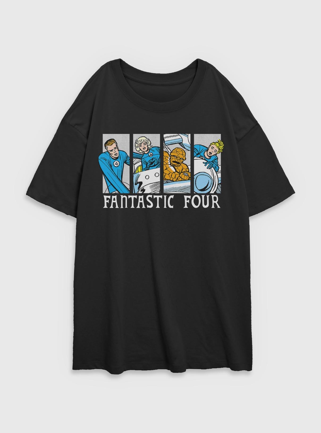 Marvel Fantastic Four Comic Panels Womens Oversized T-Shirt, , hi-res