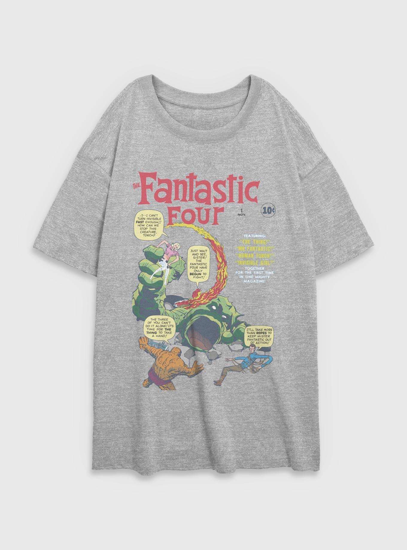 Marvel Fantastic Four Comic Vs Giganto Womens Oversized T-Shirt, , hi-res