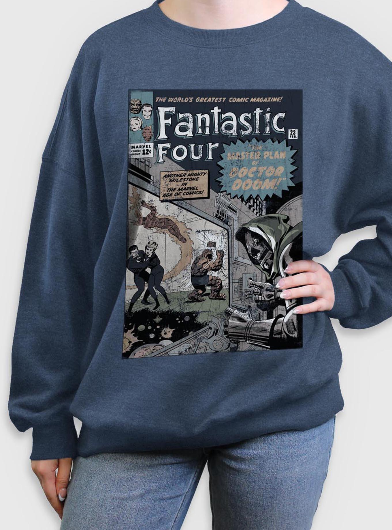 Marvel Fantastic Four Master Plan Of Doctor Doom Comic Womens Oversized Sweatshirt, , hi-res