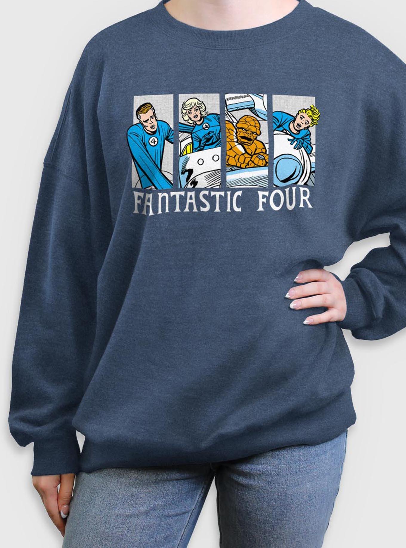 Marvel Fantastic Four Comic Panels Womens Oversized Sweatshirt, , hi-res
