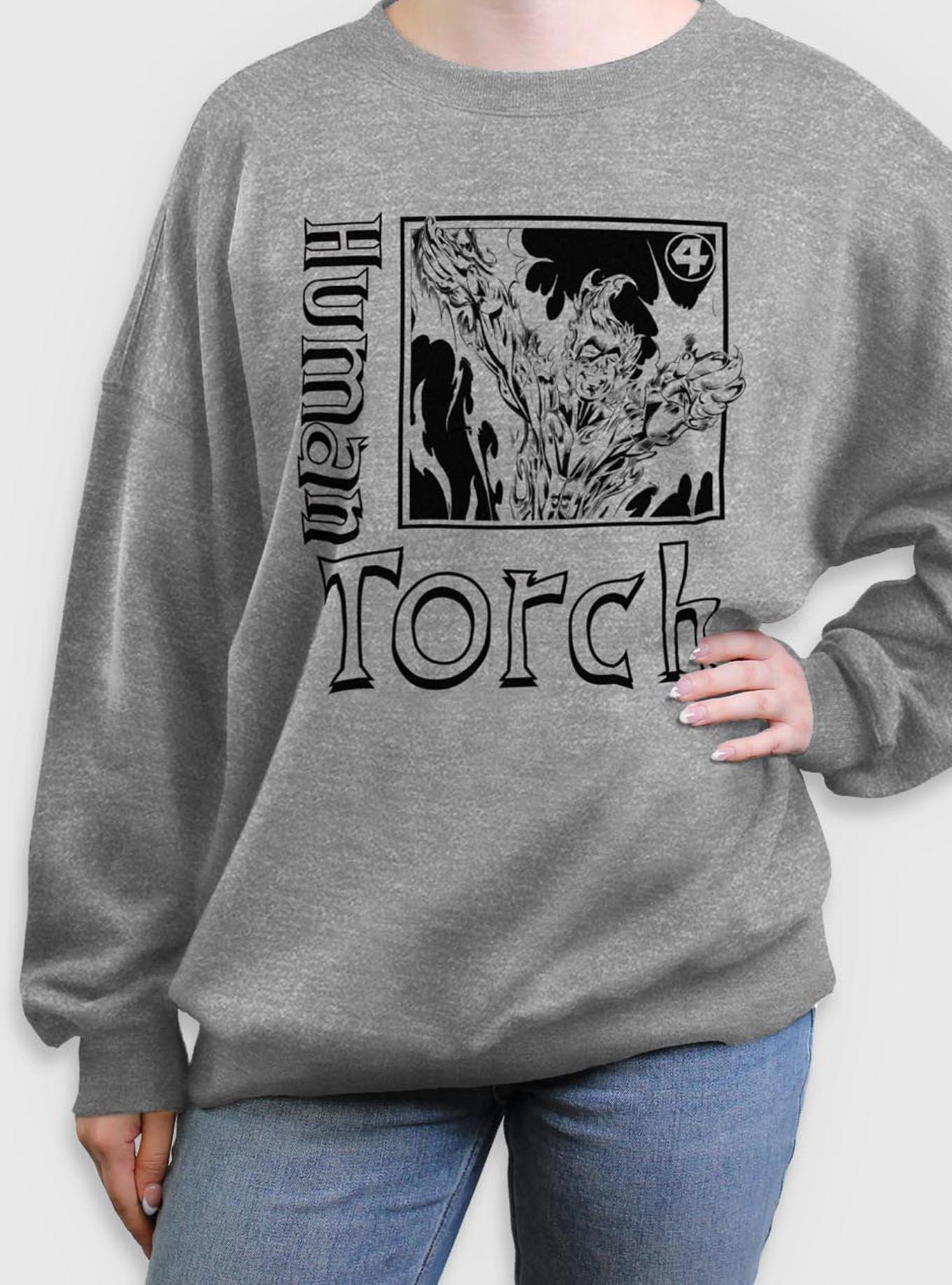 Marvel Fantastic Four Human Torch Pose Womens Oversized Sweatshirt, , hi-res