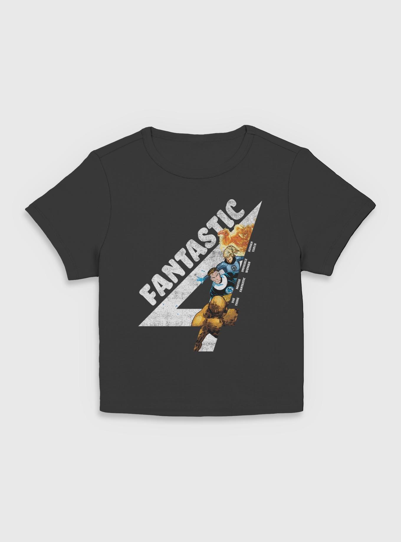 Marvel Fantastic Four Members Vintage Womens Baby T-Shirt, BLACK, hi-res