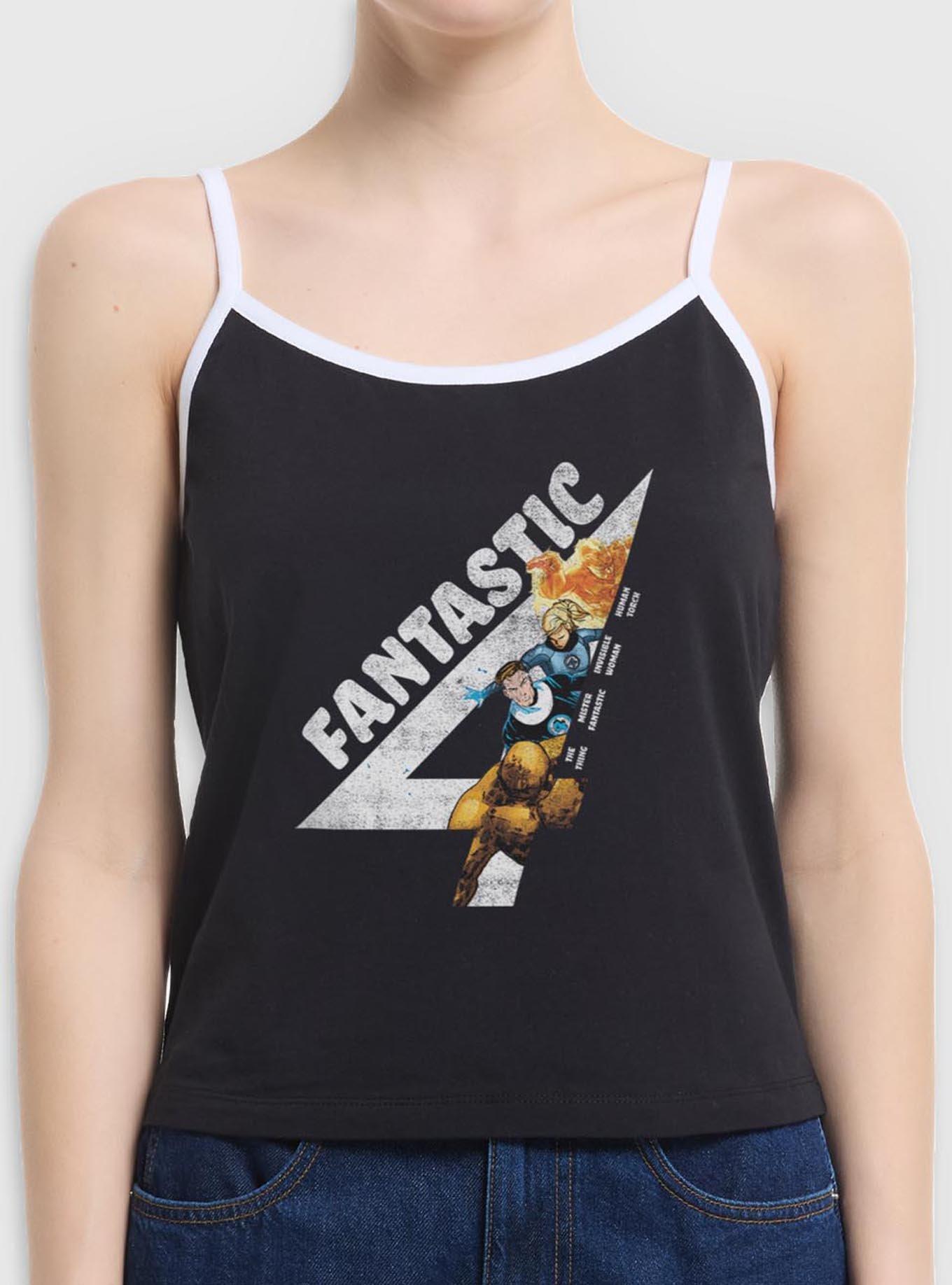 Marvel Fantastic Four Members Vintage Womens Cami Tank Top, BLACK, hi-res