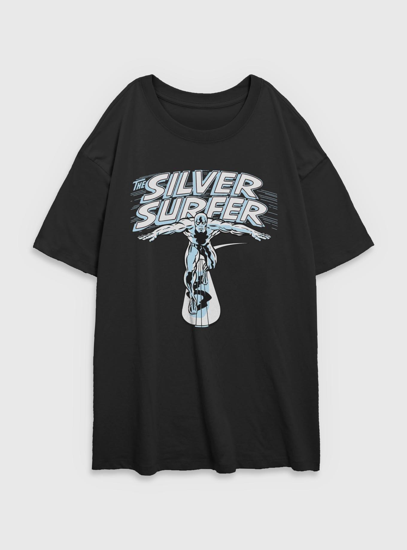 Marvel Fantastic Four The Silver Surfer Title Womens Oversized T-Shirt, BLACK, hi-res