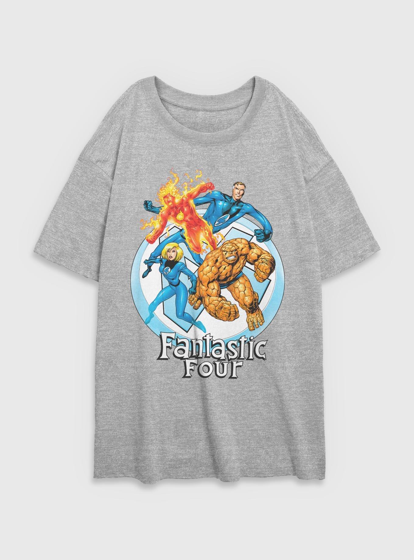 Marvel Fantastic Four Feelin' Fantastic Womens Oversized T-Shirt, ATH HTR, hi-res
