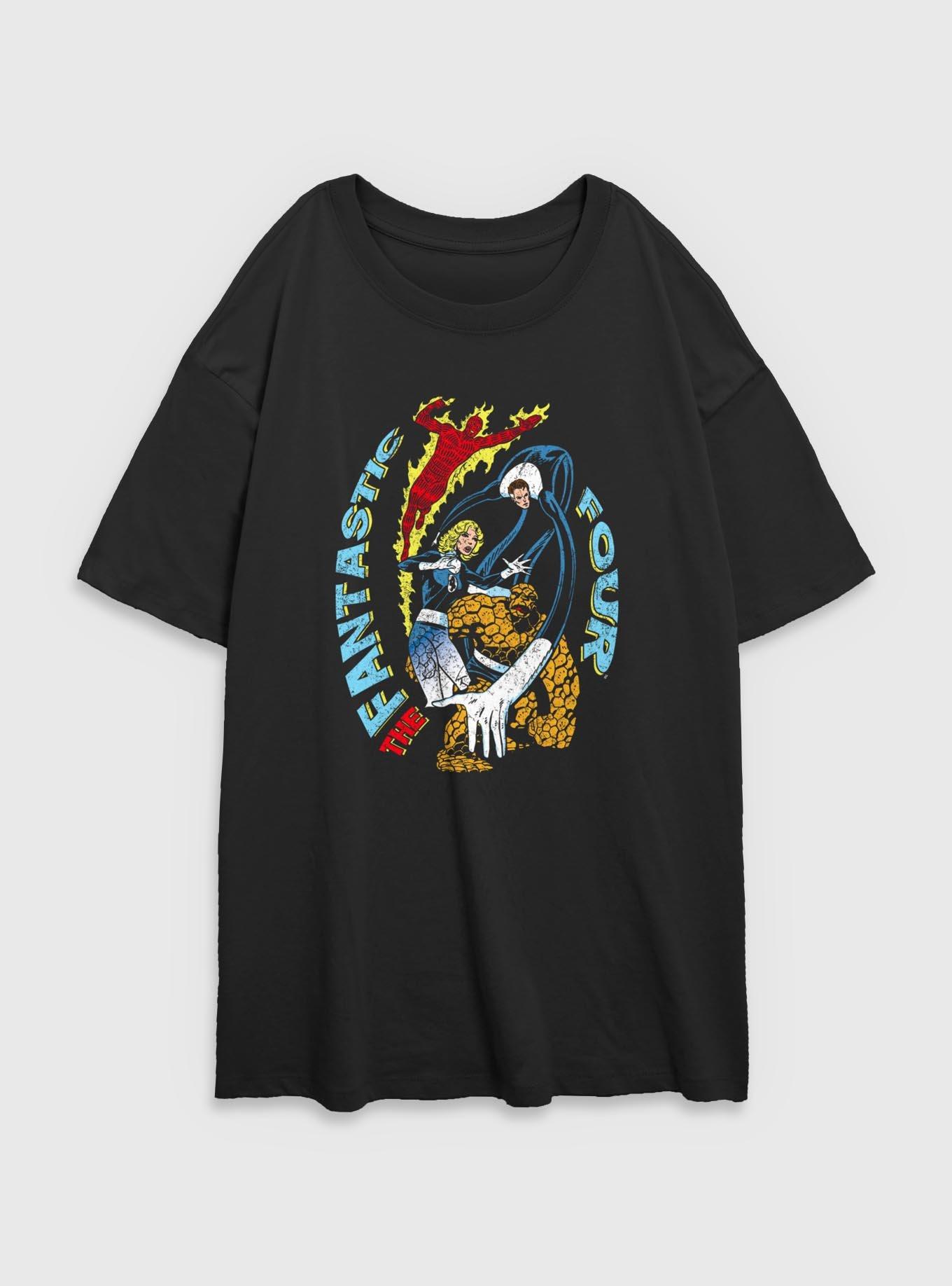 Marvel Fantastic Four Powers Womens Oversized T-Shirt, BLACK, hi-res