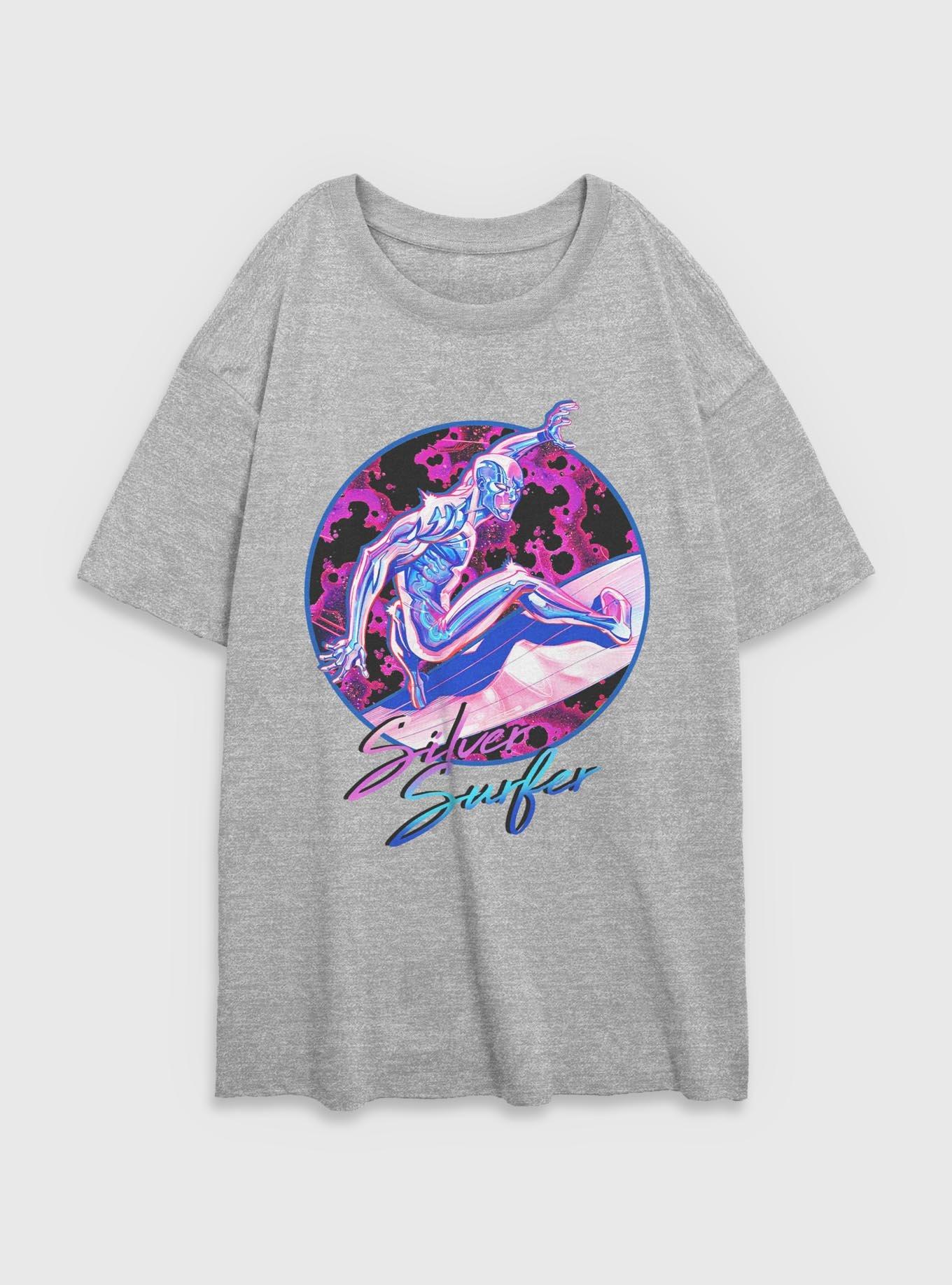 Marvel Fantastic Four Silver Surfer Classic Vibe Womens Oversized T-Shirt, ATH HTR, hi-res