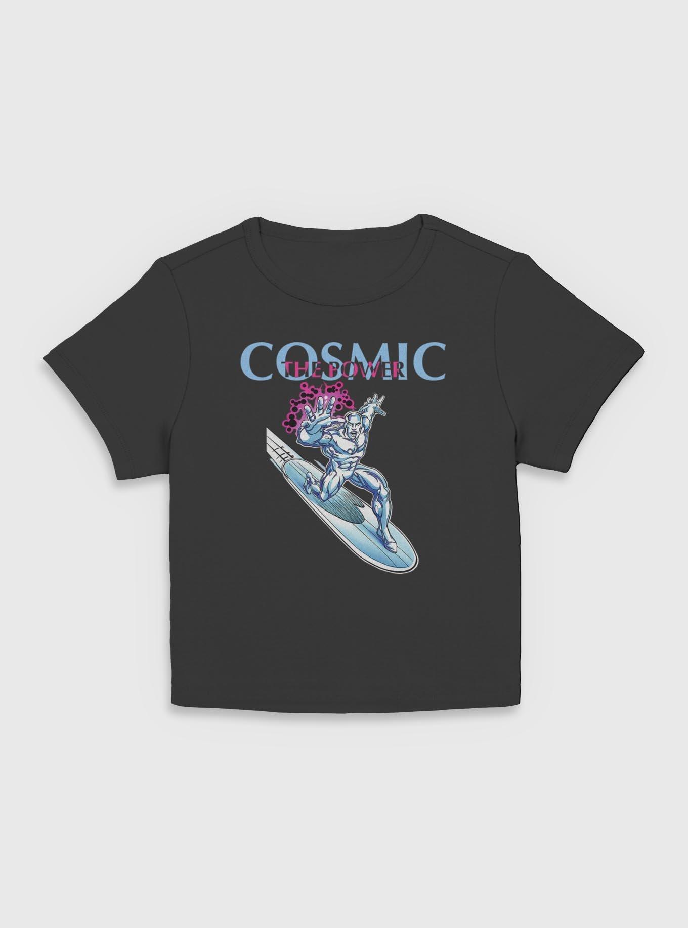 Marvel Fantastic Four The Cosmic Power Silver Surfer Womens Baby T-Shirt, BLACK, hi-res