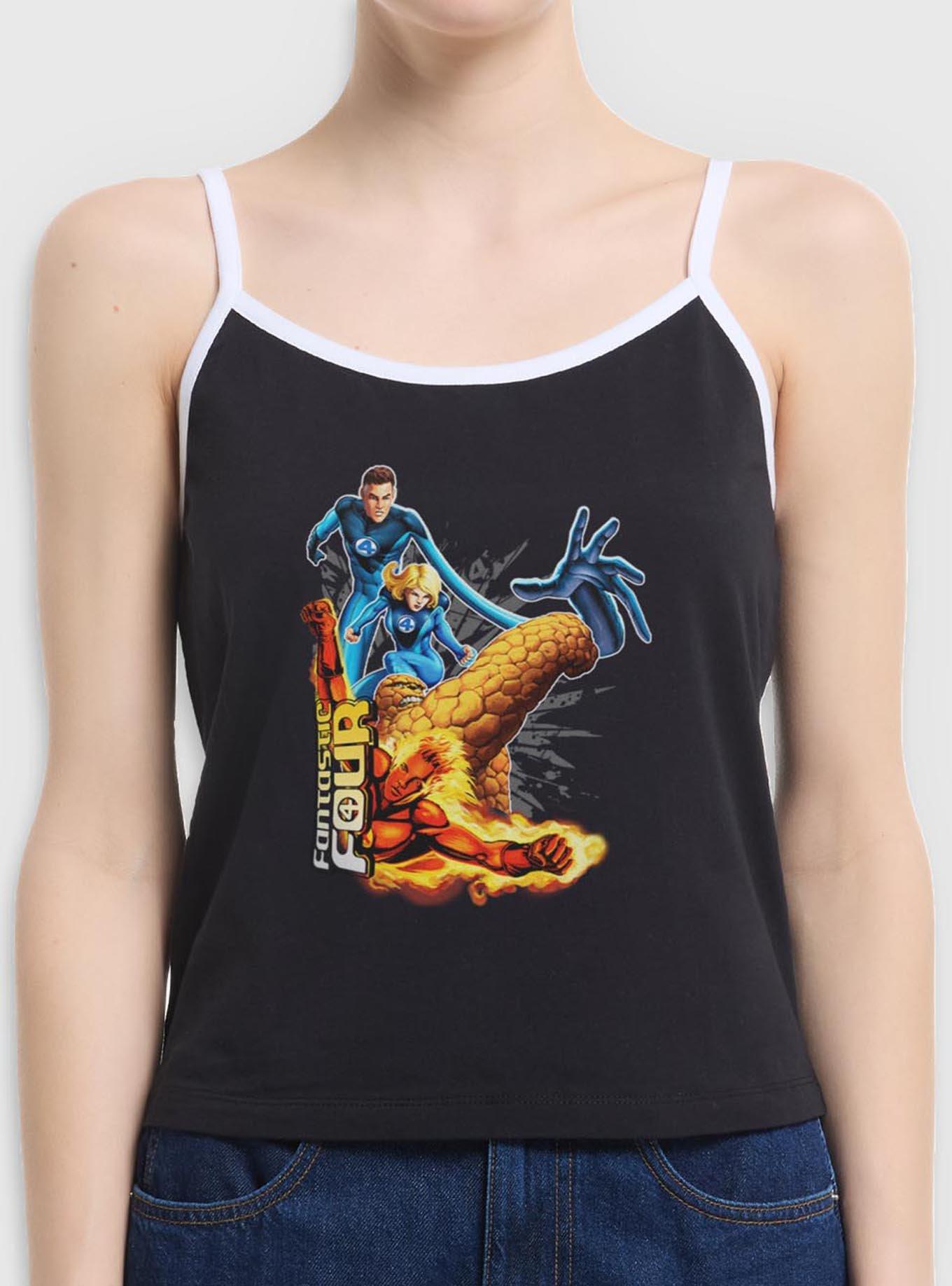 Marvel Fantastic Four Power Pack Womens Cami Tank Top, BLACK, hi-res