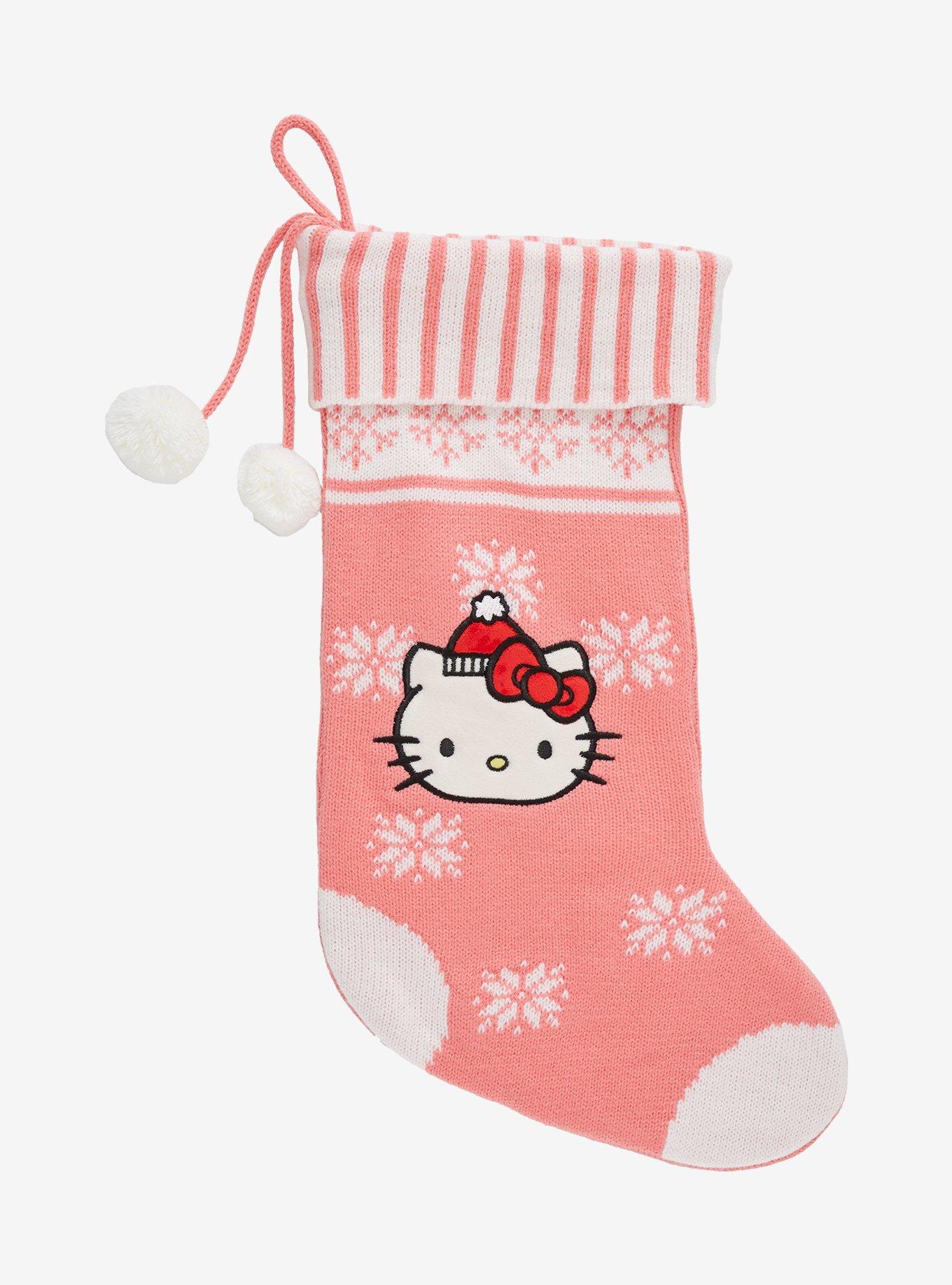 Hello Kitty Snowflake Stripe Stocking, , hi-res