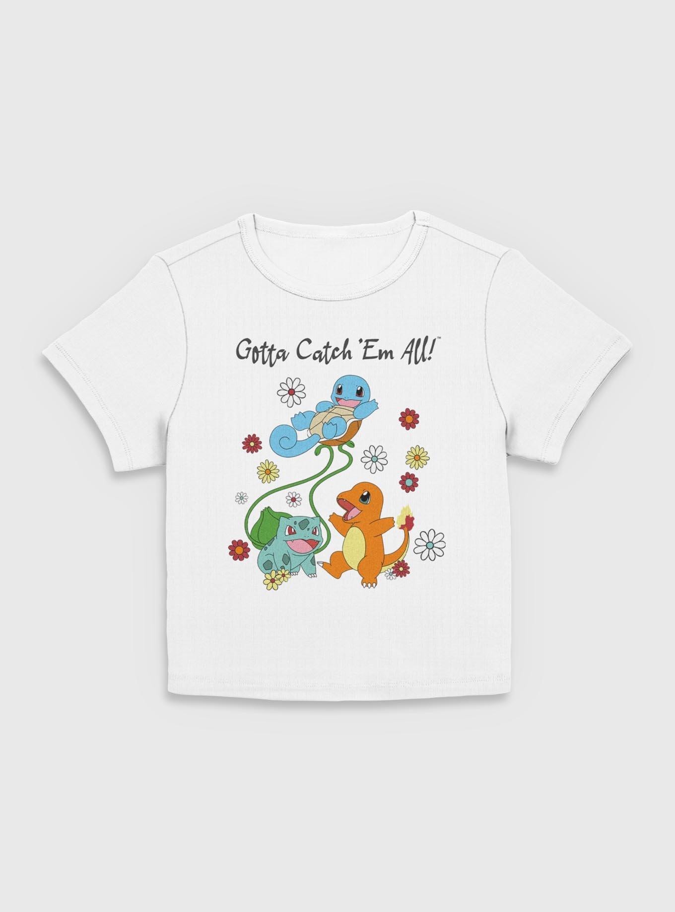 Pokemon Catch Em All Flowers Women Baby T-Shirt, , hi-res